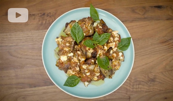 Veal wrapped in Aubergine in a Roaster