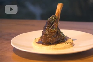 Lamb Shank with Petimezi and Rosemary